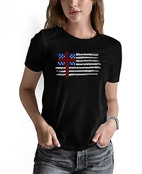 La Pop Art Women's One Nation Flag Word Pullover Top