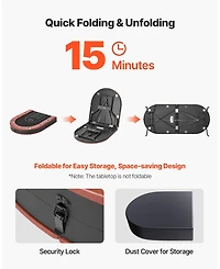 Mecale Foldable Poker Table for 8 Players with Cup Holders and Padded Rails