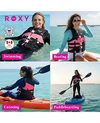 Roxy Uscg Approved Women s Life Vest, Light-Weight Epe Foam and Oversized Arm Holes, Three Belts with Quick-Release Buckles for Fishing and Boating