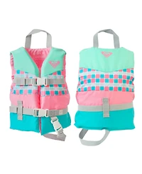 Roxy Kids Life Vest Uscg Approved with Quick-Release Buckles and Leg Strap, Lightweight Epe Foam for Boating, Fishing and Kayaking