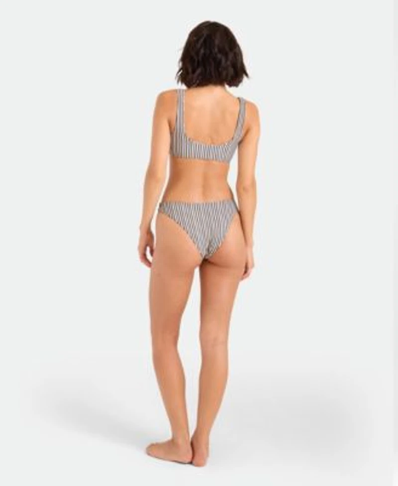 Volcom Womens Tropical Print Reversible Scoop Neck Bikini Top Mid Rise Bottoms