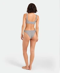 Volcom Womens Tropical Print Reversible Scoop Neck Bikini Top Mid Rise Bottoms