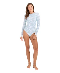 Volcom Women's Floral Print Long-Sleeve One-Piece Swimsuit