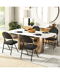 Gouun 2-Pack Padded Folding Chairs with Metal Frame and Carry Handle