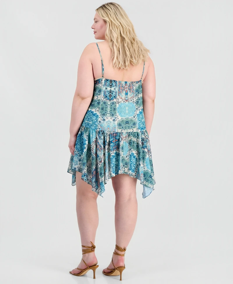 And Now This Trendy Plus Handkerchief-Hem Mini Dress, Macy's Exclusive