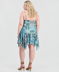 And Now This Trendy Plus Handkerchief-Hem Mini Dress, Macy's Exclusive