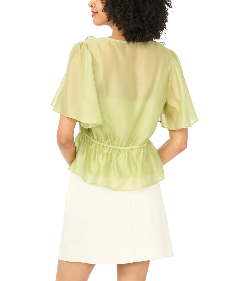 Vince Camuto Women's Flutter-Sleeve V-Neck Top