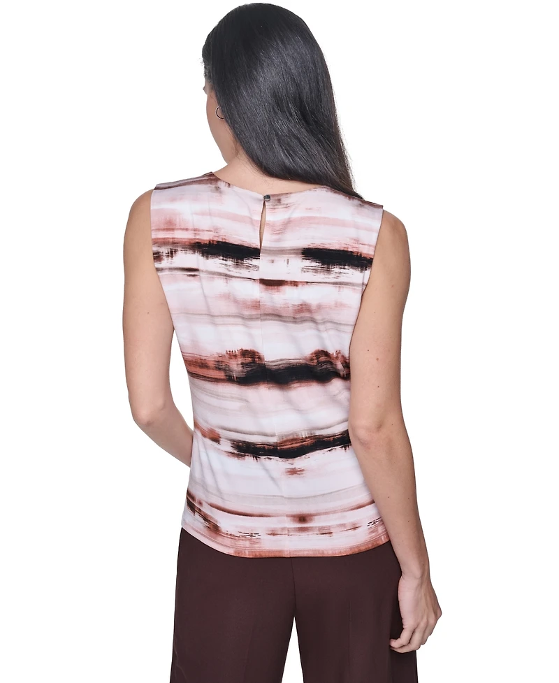 Calvin Klein Women's Pleated Crewneck Sleeveless Top