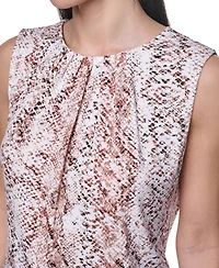 Calvin Klein Women's Pleated Crewneck Sleeveless Top