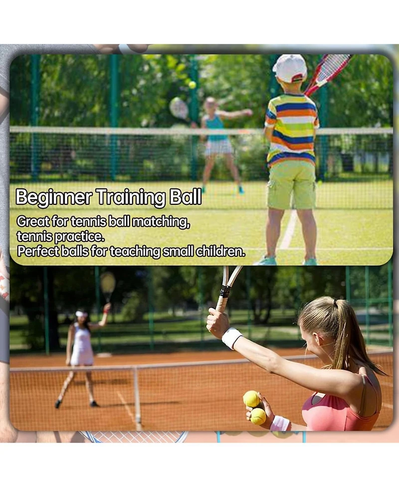 Magicorange Pack of 60 Training Tennis Balls Bulk Practice Balls with Mesh Bag All Court Durable Felt for Beginners and Pet Playing