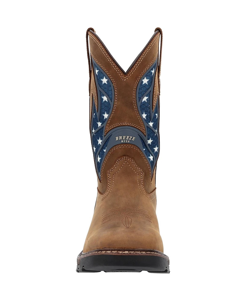 Georgia Boot Men's Carbo-Tec Flx 11" Patriotic Pull-On Work Boot