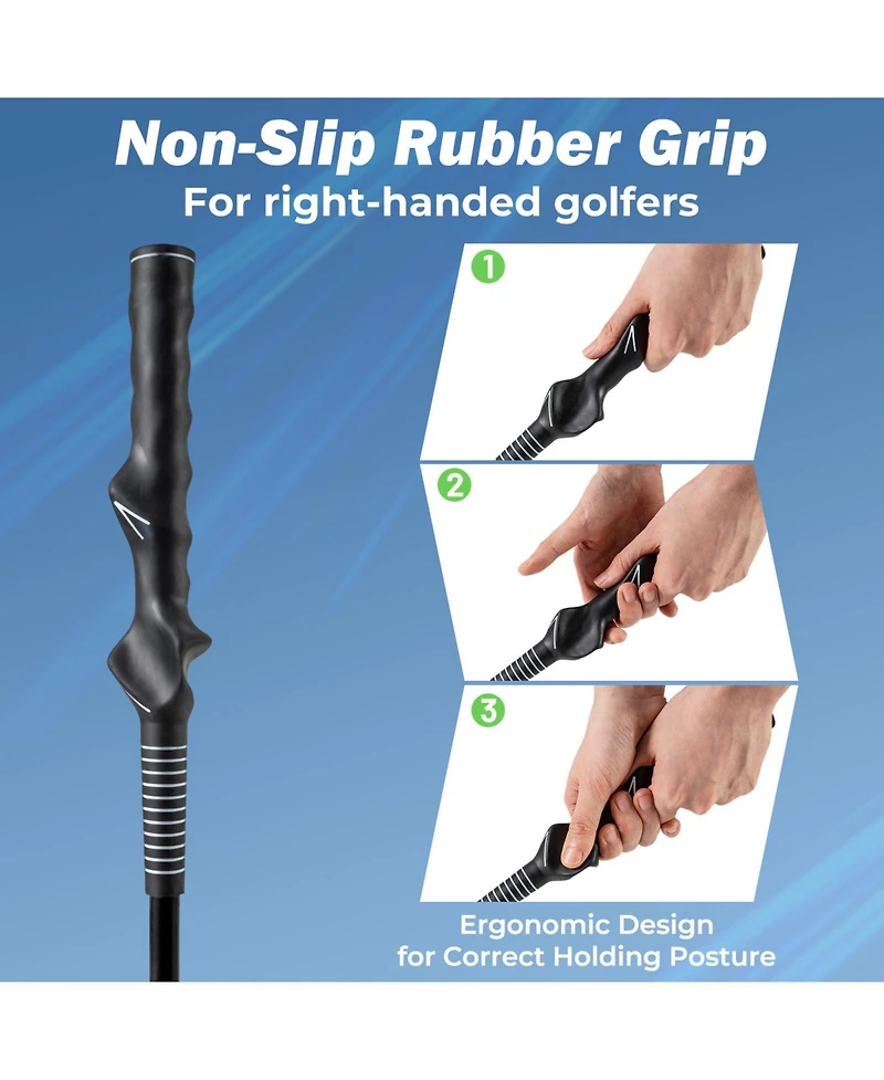 Mecale 31.5" Golf Swing Trainer Stick with Weighted Head, Warm-Up Practice Aid