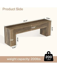 Tribesigns 55" Entryway Bench, Farmhouse Indoor End of Bed Bench, Shoe Bench