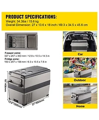 Mecale 48 Quart (45L) 12 Volt Portable Refrigerator Freezer, Fast Cooling, App Control, -4 68 , 12/24V Dc and 110-240V Ac