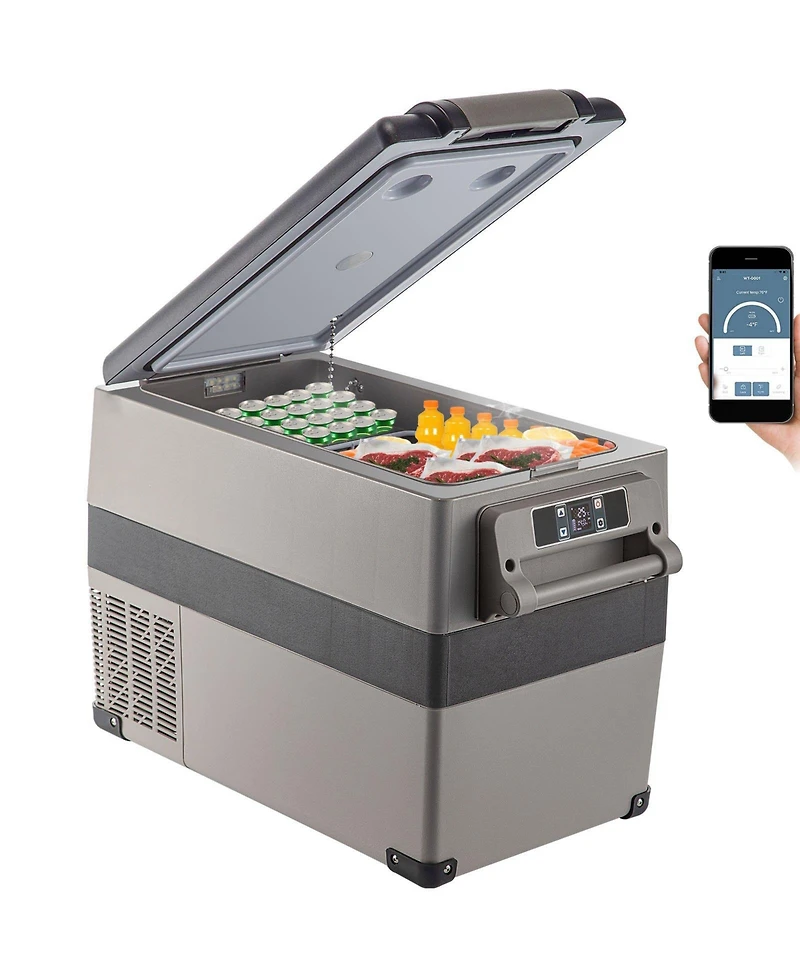 Mecale 48 Quart (45L) 12 Volt Portable Refrigerator Freezer, Fast Cooling, App Control, -4 68 , 12/24V Dc and 110-240V Ac