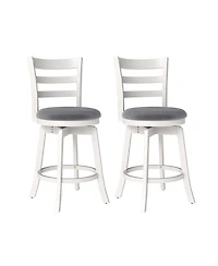 Sugift 25" Swivel Barstools Set of 2, 360degree(s) Rotating Bar/Counter Height Chairs with Upholstered Seat