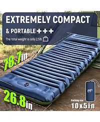 Gnuadz Camping Sleeping Pad Inflatable Mat Built-in Foot Pump Camping Outdoor Recreation Gear