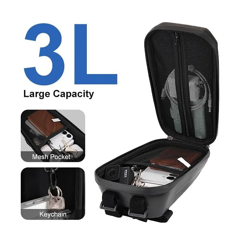 Aoligeijs Electric Scooter Handlebar Bag Waterproof Hard Shell Storage Bag for Bikes Scooters Front Hanging Travel Organizer 3L Capacity