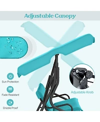 Mecale 3-Seat Outdoor Patio Canopy Swing with Cushions, Steel Frame