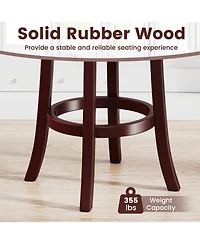 Sugift Set of 2 Counter Height Swivel Barstools with High Backs and Footrests-30 inches