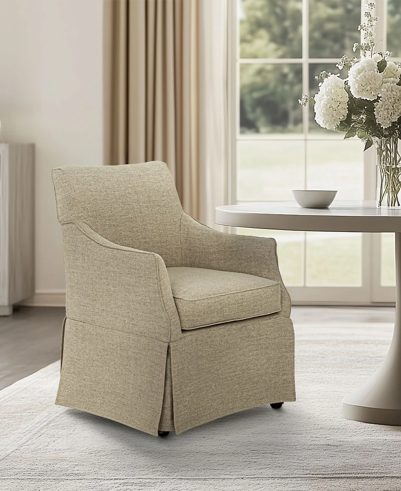 Martha Stewart Collection London 25" Upholstered Skirted Dining Arm Chair