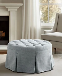 Martha Stewart Collection Terri 32" Skirted Tufted Round Ottoman