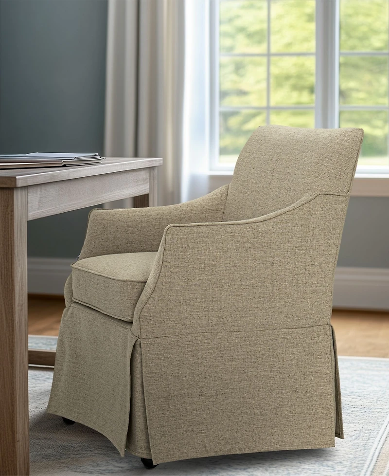 Martha Stewart Collection London 25" Upholstered Skirted Dining Arm Chair