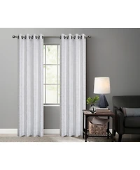 Kate Aurora 2 Piece Sadie Metallic Sparkle Grommet Top Room Darkening Curtain Panels