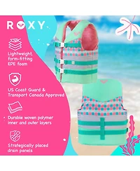 Roxy Uscg Approved Teen and Youth Life Vest Pfd, Light-Weight Epe Foam, Three Belts with Quick-Release Buckles for Fishing, Boating and Kayaking