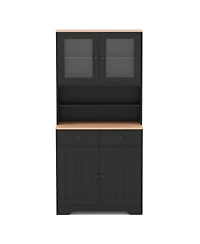 Sugift Pantry Cabinet with 2 Removable Shelves