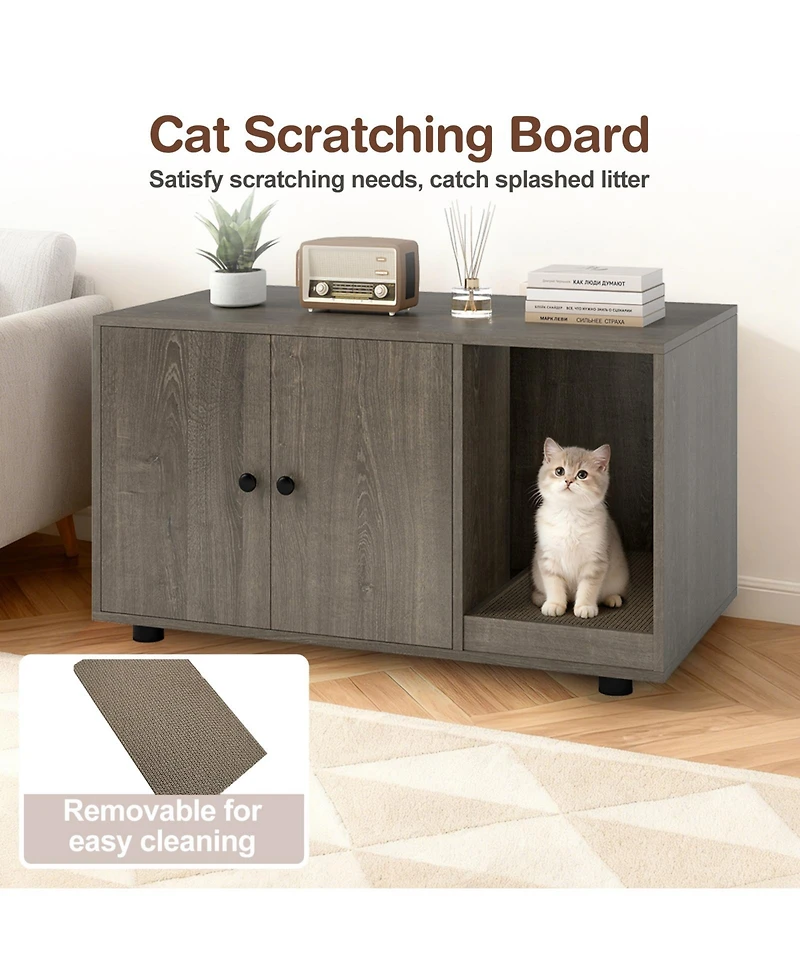 Cozito Hidden Cat Litter Box with Scratching Board
