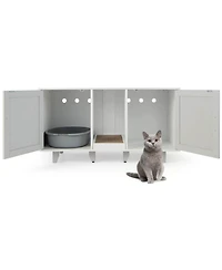 Cozito Cat Litter Box Enclosure Wooden End Side Table