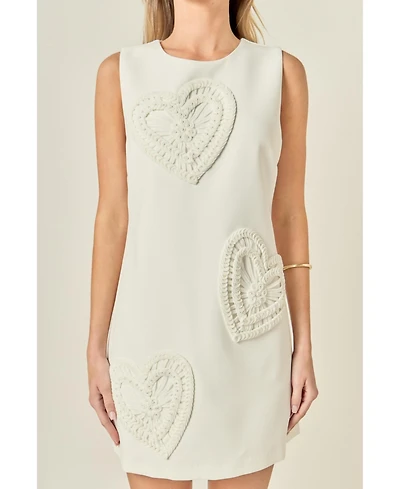English Factory Women's Pearl Heart Mini Dress