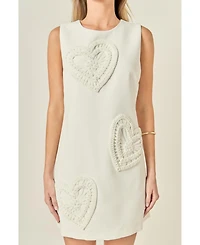 English Factory Women's Pearl Heart Mini Dress