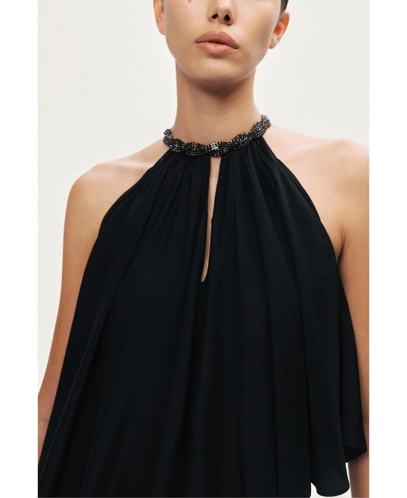 Nocturne Women's Embellished Halter Blouse