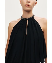 Nocturne Women's Embellished Halter Blouse