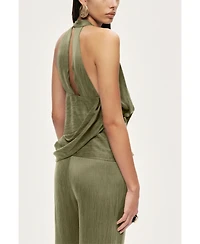Nocturne Women's Asymmetric Halter Wrap Top