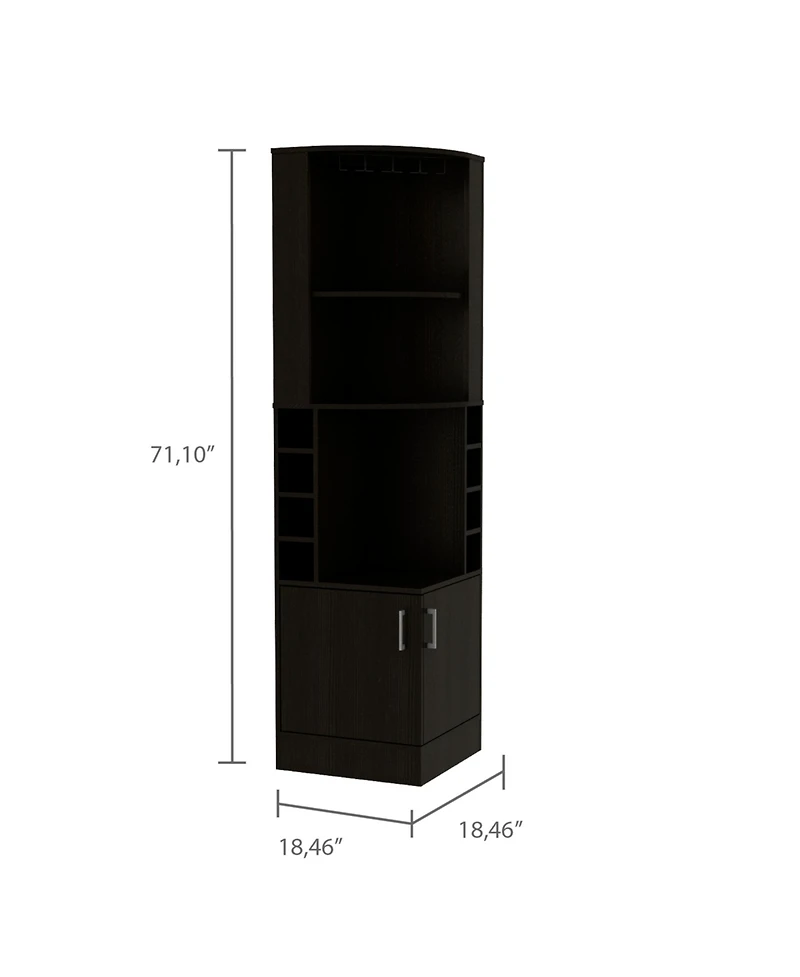 flynama Corner Bar Cabinet 71" H with 3 Cabinets, 1 Drawer, 1 Shelf 12 Wine Rack 1 Glass Holder.