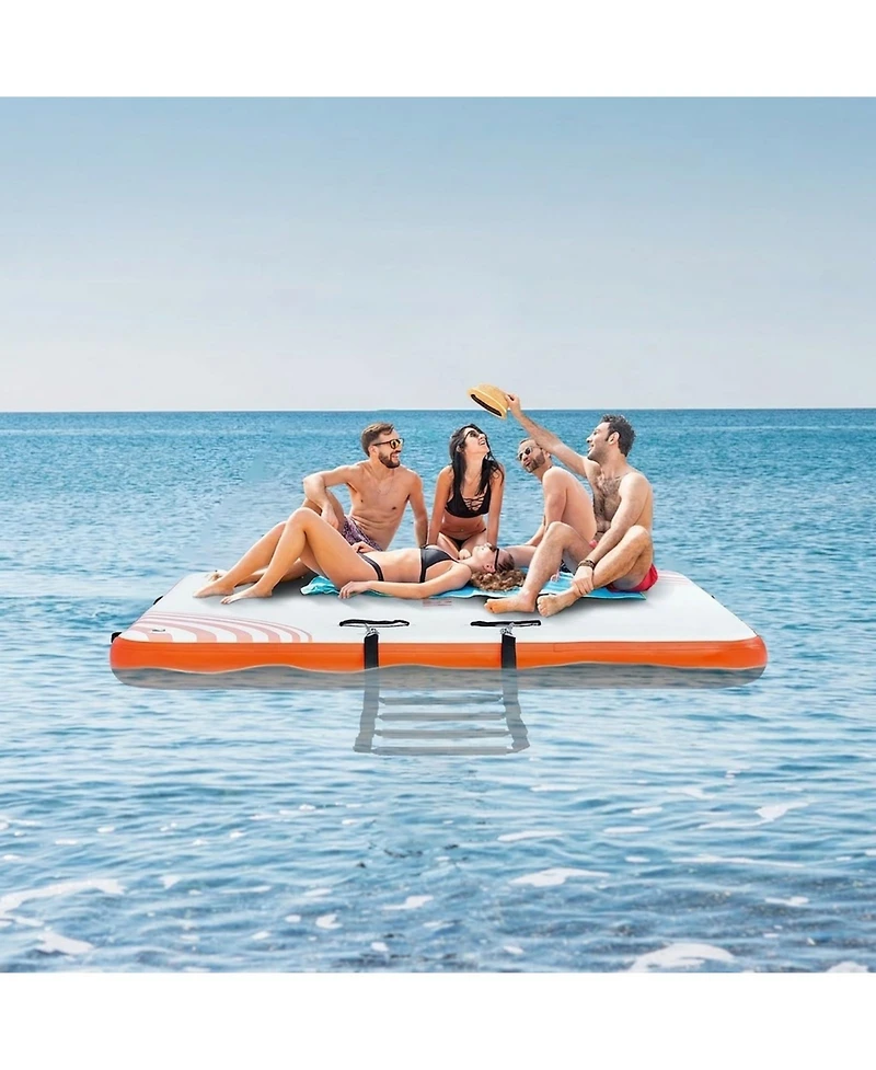 Gouun 6 x 5 ft Inflatable Floating Dock Platform with Carry Bag