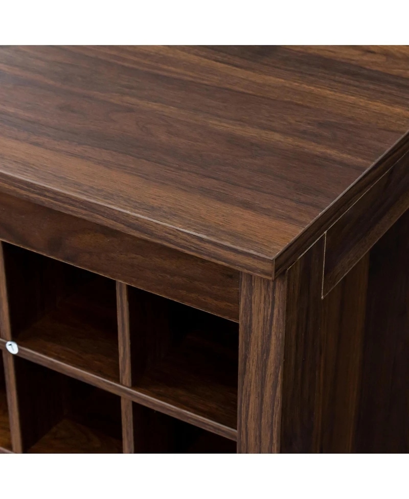 flynama Modular 32-Bottle Wine Bar Buffet Cabinet
