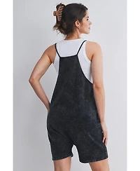 Hello Miz Maternity Washed Relaxed Fit Romper with Pockets