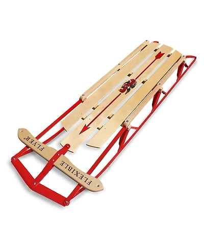 Flexible Flyer Metal Runner Steel/Wood 60" Long Snow Slider Sled for Kids