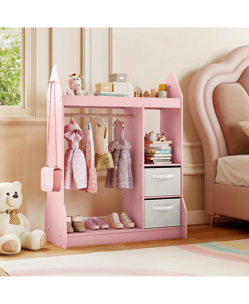 Gouun Closet with Dual Hanging Sections and Doors