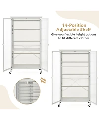 Gouun Closet with Dual Hanging Sections and Doors