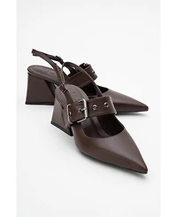 Prologue Shoes Nepido Pointed Toe Block Heel Pump (Women)