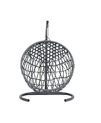 6thdruple Cat House Swing Bed, Indoor Egg Chair with Cushion, Rattan Look, for Small Pets