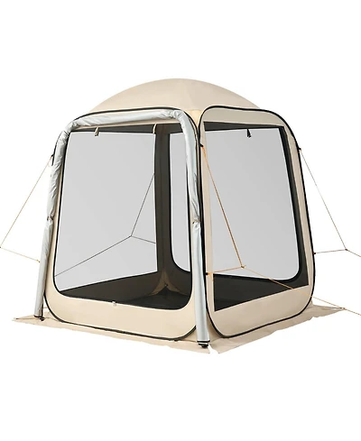 Gouun Pop Up Suv Tailgate Screen Tent 6x6 ft for 4-6 People with Carry Bag and Netting Sides