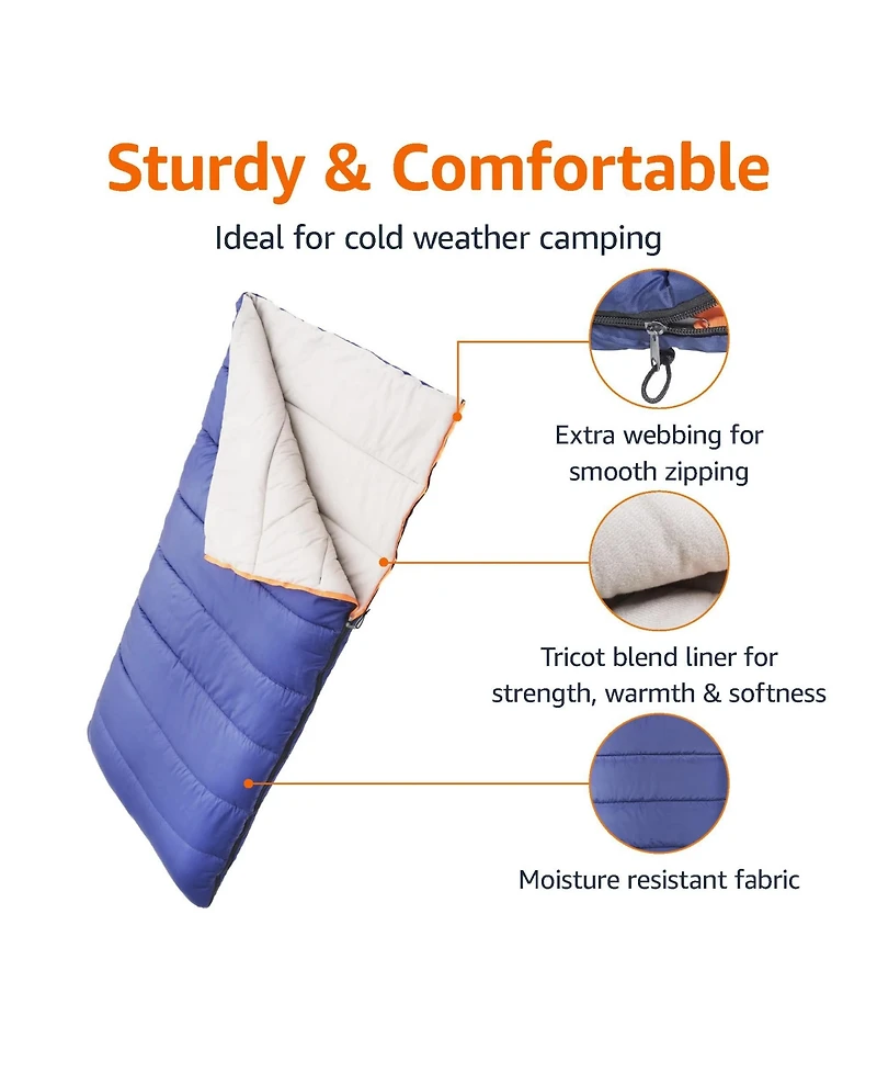 Gnuadz Cool Weather Sleeping Bag Adults Warm Compact Lightweight Camping Outdoor Recreation Gear