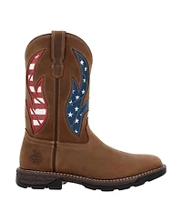 Georgia Boot Men's Carbo-Tec Flx 11" Patriotic Alloy Toe Pull-On Work Boot