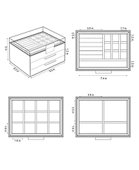 Yigii 3 Layer Acrylic Jewelry Organizer Clear Dustproof Storage Case with Drawers for Earrings Rings Necklaces